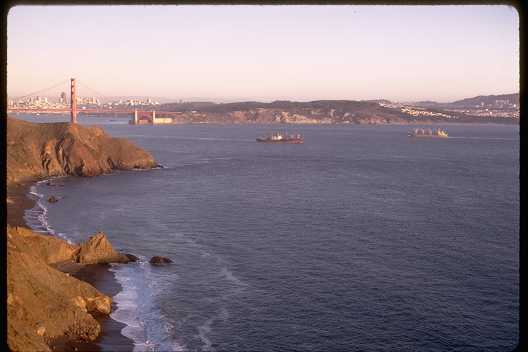 A view from Marin of Golden Gate Bridge and San Francisco, California