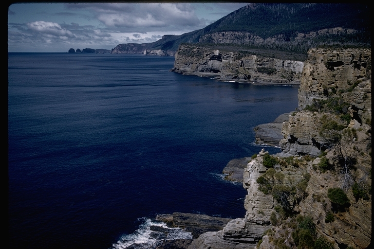 View of the coast line of Tasmania, Australia