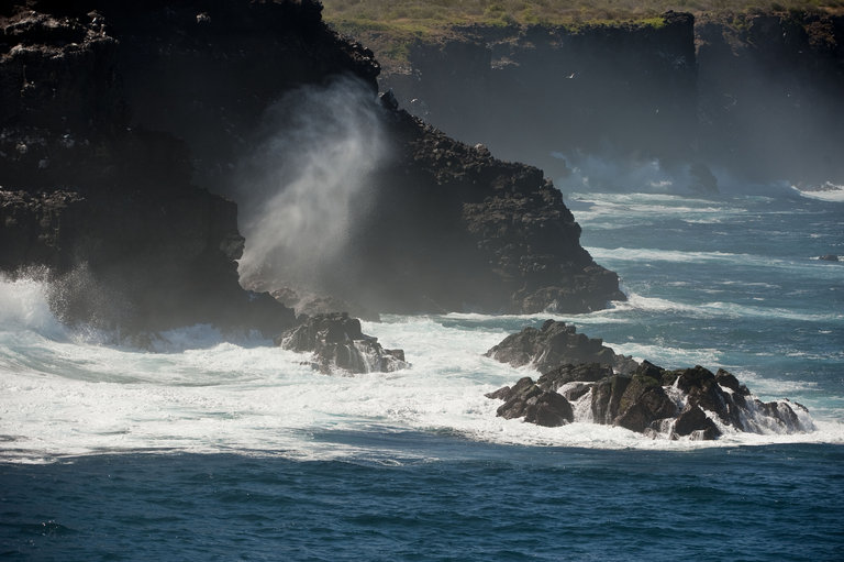 View of rough coastline and waves, Punta Suarez, Española Island (Hood Island), Galapagos Islands