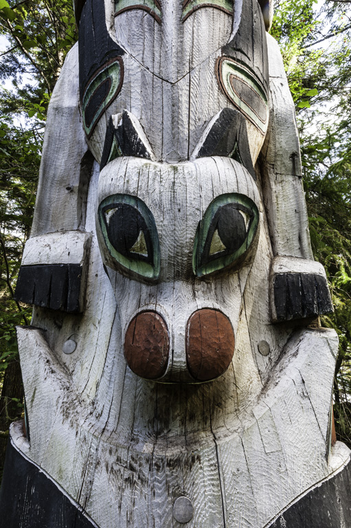 Haida totem pole in Kasaan Totem Pole Park, Prince of Wales Island, Alaska