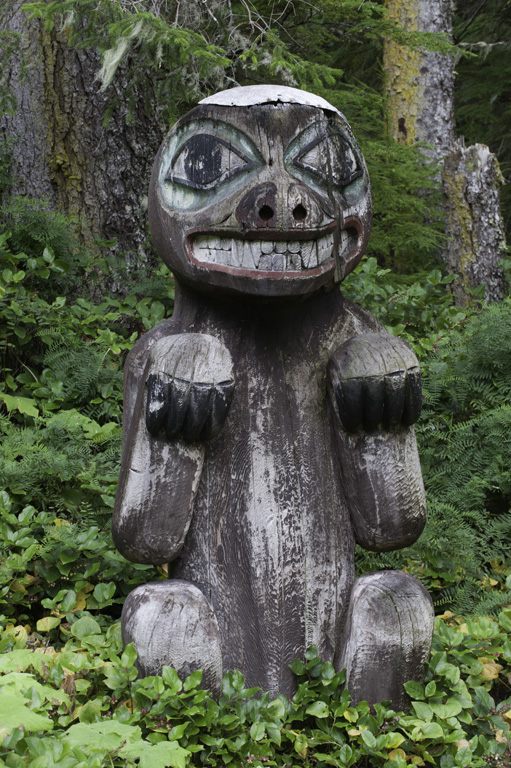Sitting Bear Grave marker at Kasaan Totem Park, Kasaan, Prince of Wales Island, Alaska