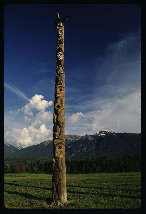 Tsimshian totem pole, Kitwanga, British Columbia, Canada