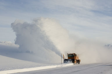Snow removal on Haines Highway, Canada