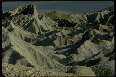 A view of the Zabriskie Point Mudhills, Furnace Creek Formation in Death Valley National Monument, California