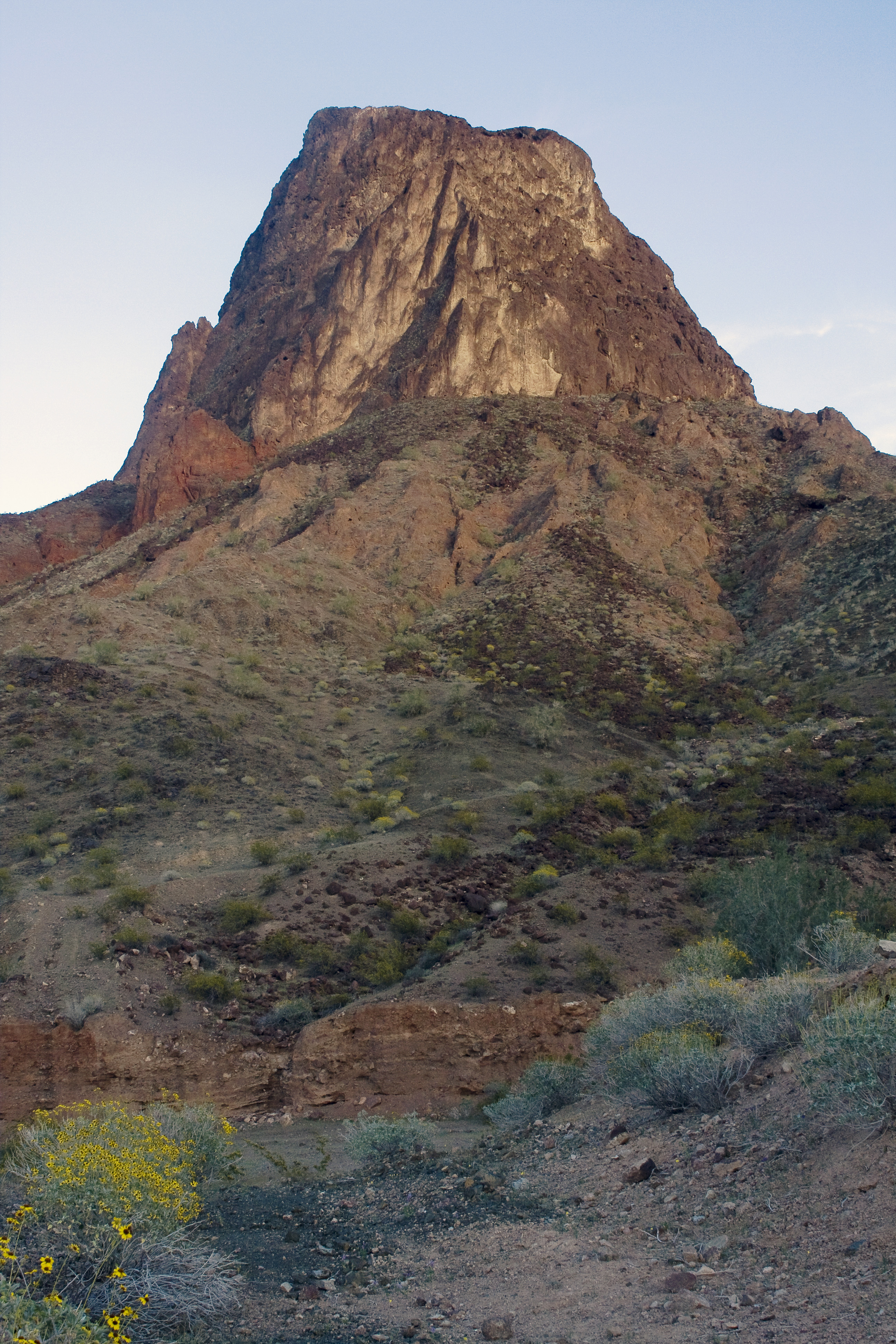 Evening view of an unnamed Whipple Mountains peak